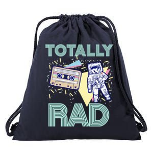 Totally Rad! 80s Retro Eighties Astronaut And Cassette Graphic Gift Drawstring Bag