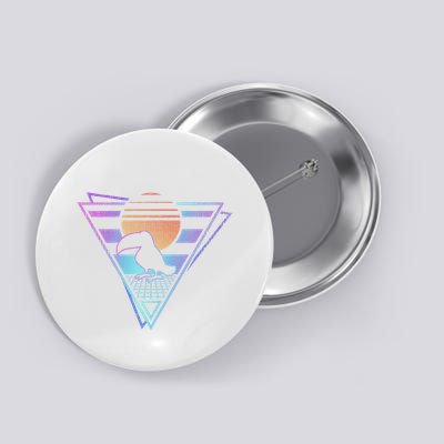 Toucan Retro 80s Edm Synthwave Gift Button
