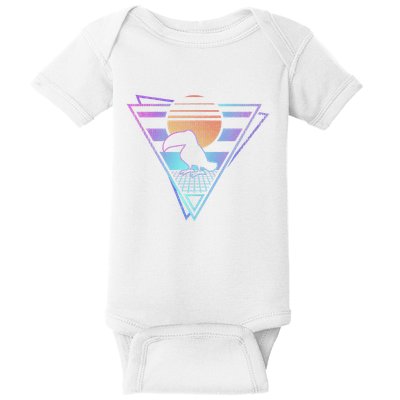 Toucan Retro 80s Edm Synthwave Gift Baby Bodysuit