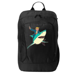 Trump Rides A Shark Trump Shark City Backpack