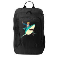 Trump Rides A Shark Trump Shark City Backpack