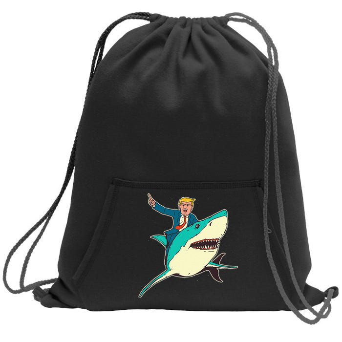 Trump Rides A Shark Trump Shark Sweatshirt Cinch Pack Bag