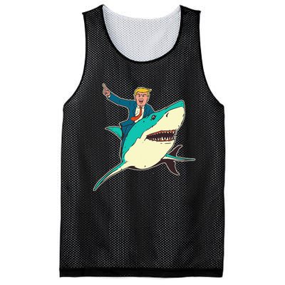 Trump Rides A Shark Trump Shark Mesh Reversible Basketball Jersey Tank