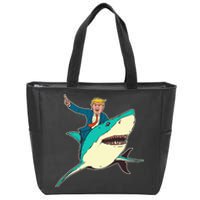 Trump Rides A Shark Trump Shark Zip Tote Bag