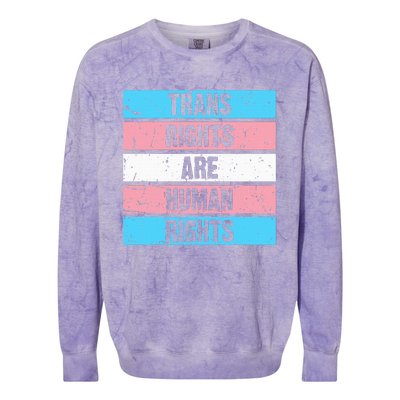 Tran Rights Are Human Rights Lgbt Flag Gay Colorblast Crewneck Sweatshirt