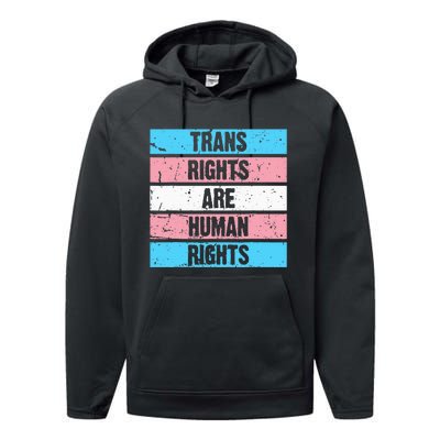 Tran Rights Are Human Rights Lgbt Flag Gay Performance Fleece Hoodie