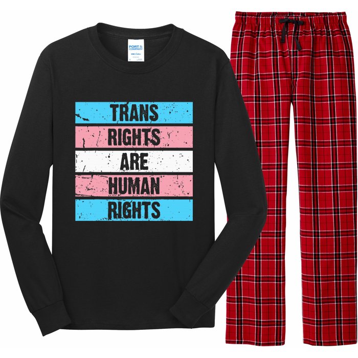 Tran Rights Are Human Rights Lgbt Flag Gay Long Sleeve Pajama Set