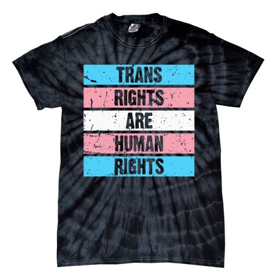 Tran Rights Are Human Rights Lgbt Flag Gay Tie-Dye T-Shirt