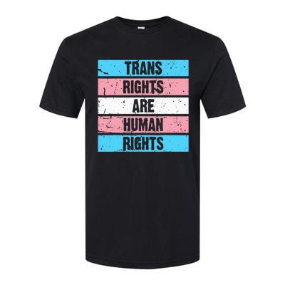 Tran Rights Are Human Rights Lgbt Flag Gay Softstyle CVC T-Shirt