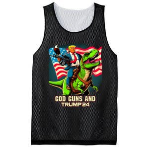 Trump Riding A Trex God Guns And Trump Mesh Reversible Basketball Jersey Tank