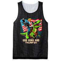 Trump Riding A Trex God Guns And Trump Mesh Reversible Basketball Jersey Tank