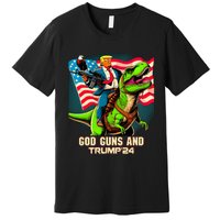 Trump Riding A Trex God Guns And Trump Premium T-Shirt