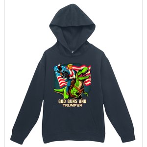 Trump Riding A Trex God Guns And Trump Urban Pullover Hoodie