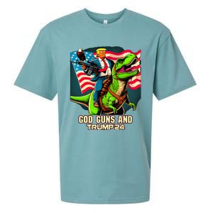 Trump Riding A Trex God Guns And Trump Sueded Cloud Jersey T-Shirt