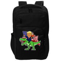 Trump Riding A Dinosaur Trex Funny Merica Patriotic Impact Tech Backpack