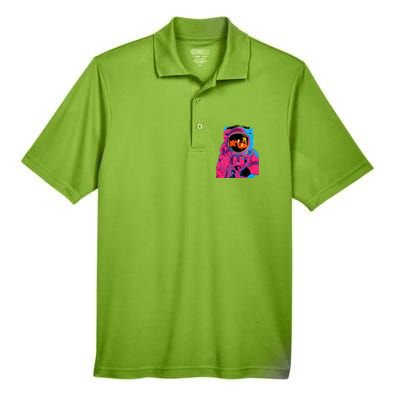 Trippy Rainbow Astronaut Men's Origin Performance Pique Polo