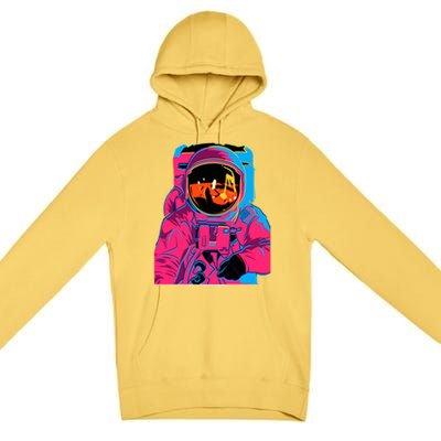 Trippy Rainbow Astronaut Premium Pullover Hoodie