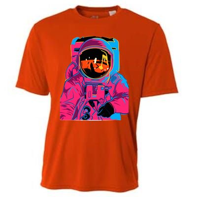 Trippy Rainbow Astronaut Cooling Performance Crew T-Shirt