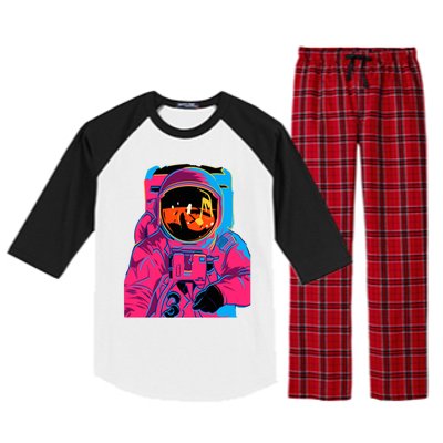 Trippy Rainbow Astronaut Raglan Sleeve Pajama Set