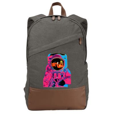 Trippy Rainbow Astronaut Cotton Canvas Backpack