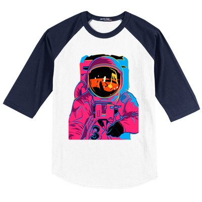 Trippy Rainbow Astronaut Baseball Sleeve Shirt