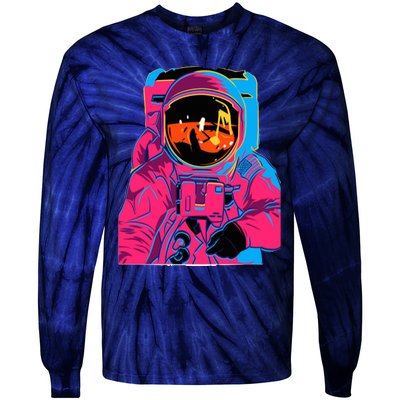 Trippy Rainbow Astronaut Tie-Dye Long Sleeve Shirt