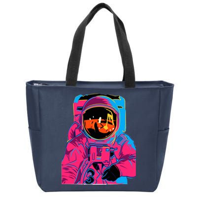 Trippy Rainbow Astronaut Zip Tote Bag