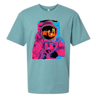 Trippy Rainbow Astronaut Sueded Cloud Jersey T-Shirt