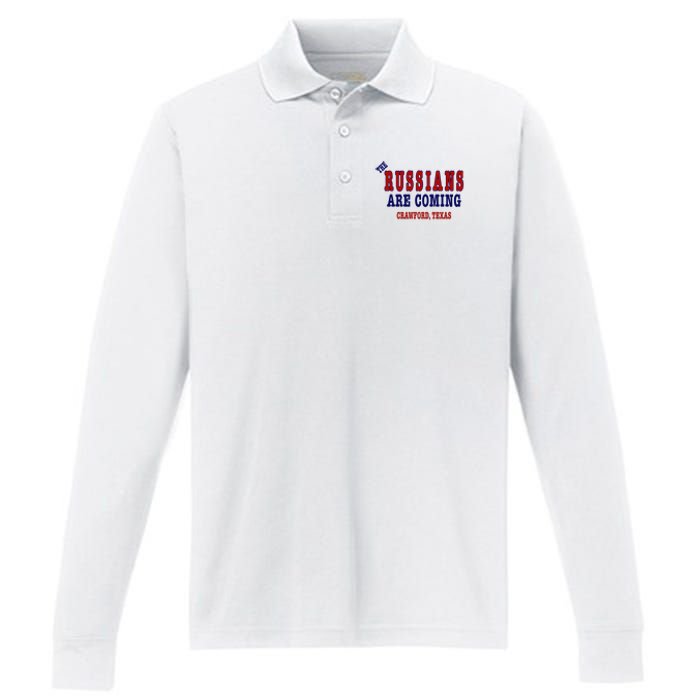 The Russians Are Coming Crawford Texas Performance Long Sleeve Polo