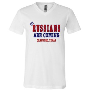 The Russians Are Coming Crawford Texas V-Neck T-Shirt