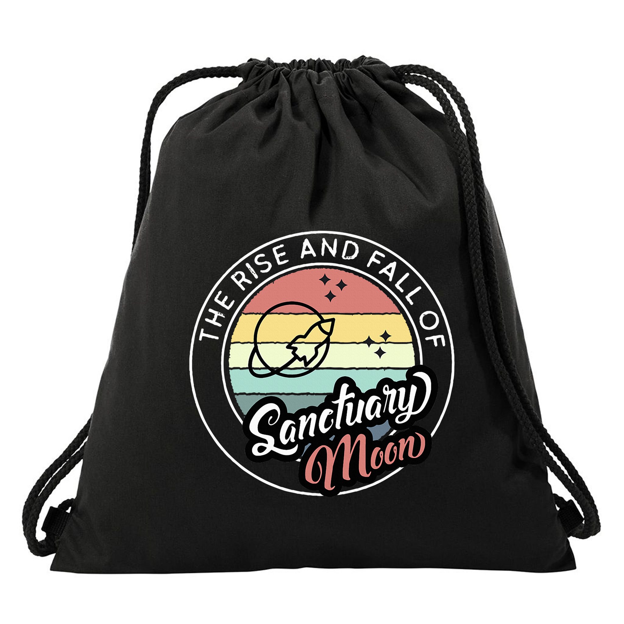 The Rise And Fall Of Sanctuary Moon Drawstring Bag
