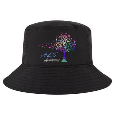 Tree Ribbon ALS Awareness Cool Comfort Performance Bucket Hat