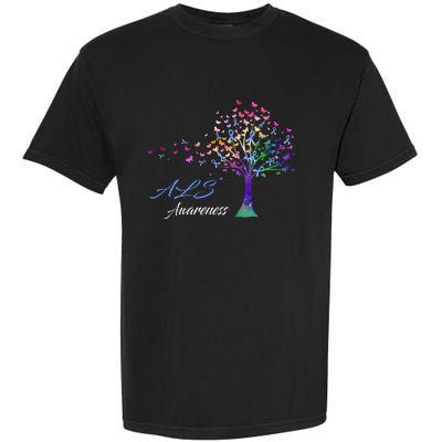 Tree Ribbon ALS Awareness Garment-Dyed Heavyweight T-Shirt