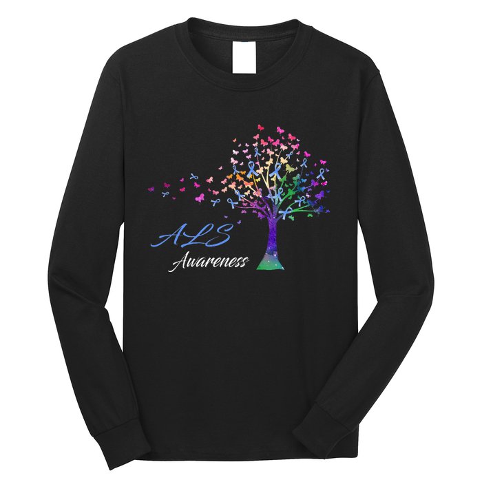 Tree Ribbon ALS Awareness Long Sleeve Shirt