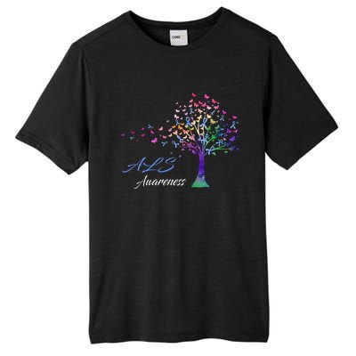 Tree Ribbon ALS Awareness Tall Fusion ChromaSoft Performance T-Shirt