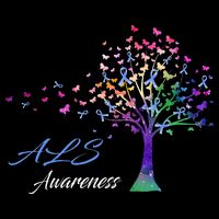 Tree Ribbon ALS Awareness Drawstring Bag