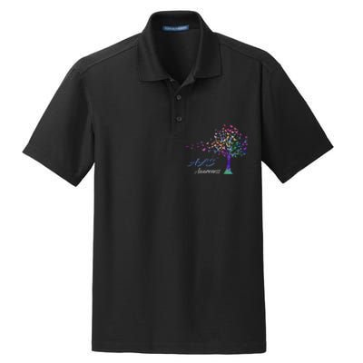 Tree Ribbon ALS Awareness Dry Zone Grid Polo