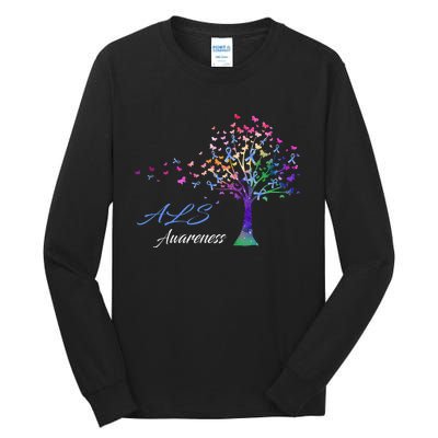 Tree Ribbon ALS Awareness Tall Long Sleeve T-Shirt