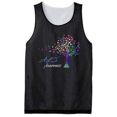 Tree Ribbon ALS Awareness Mesh Reversible Basketball Jersey Tank