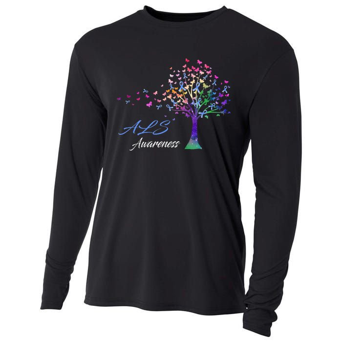 Tree Ribbon ALS Awareness Cooling Performance Long Sleeve Crew