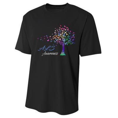 Tree Ribbon ALS Awareness Performance Sprint T-Shirt