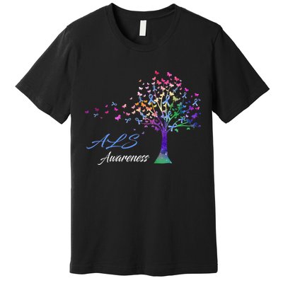 Tree Ribbon ALS Awareness Premium T-Shirt