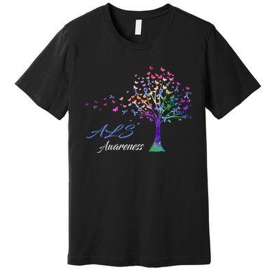 Tree Ribbon ALS Awareness Premium T-Shirt