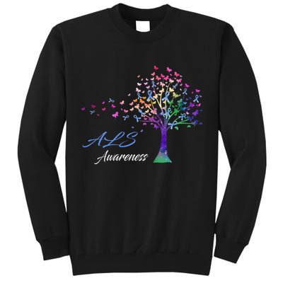 Tree Ribbon ALS Awareness Tall Sweatshirt
