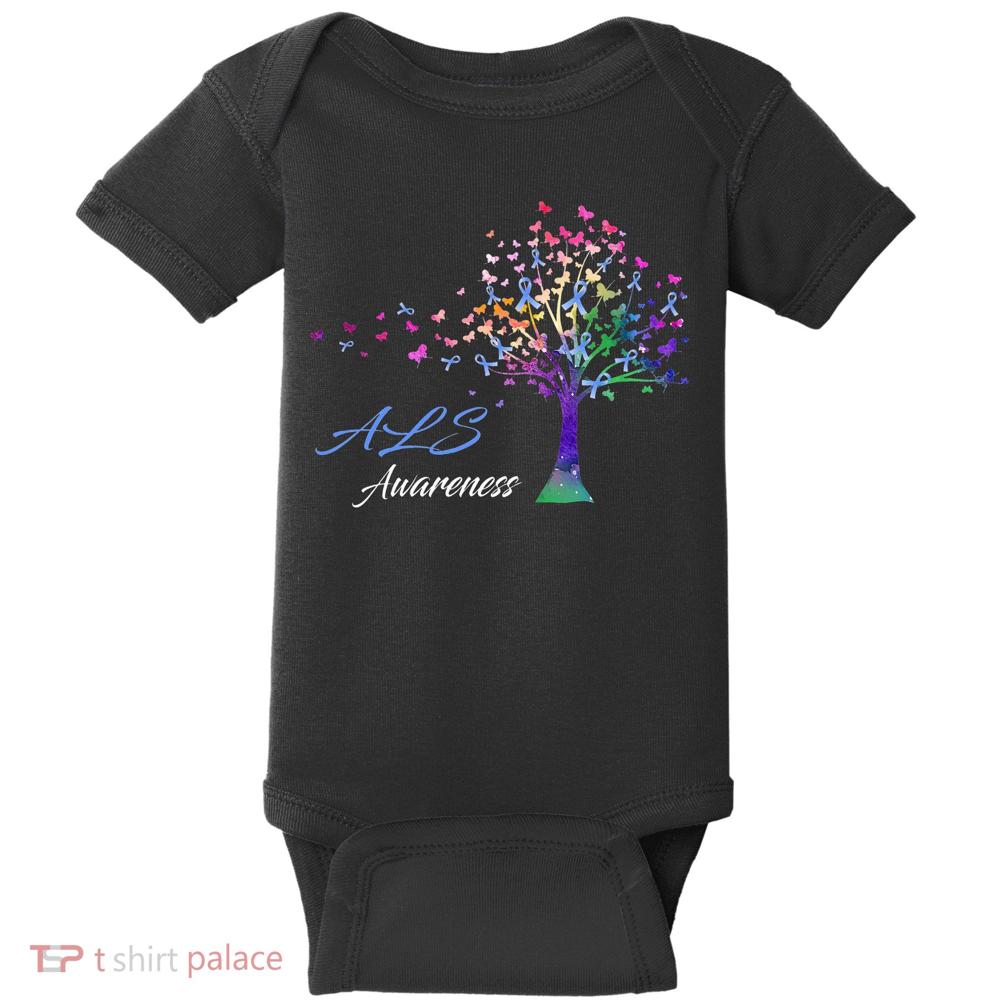 Tree Ribbon ALS Awareness Baby Bodysuit