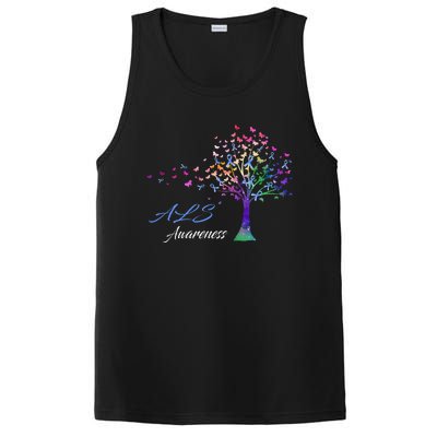 Tree Ribbon ALS Awareness PosiCharge Competitor Tank