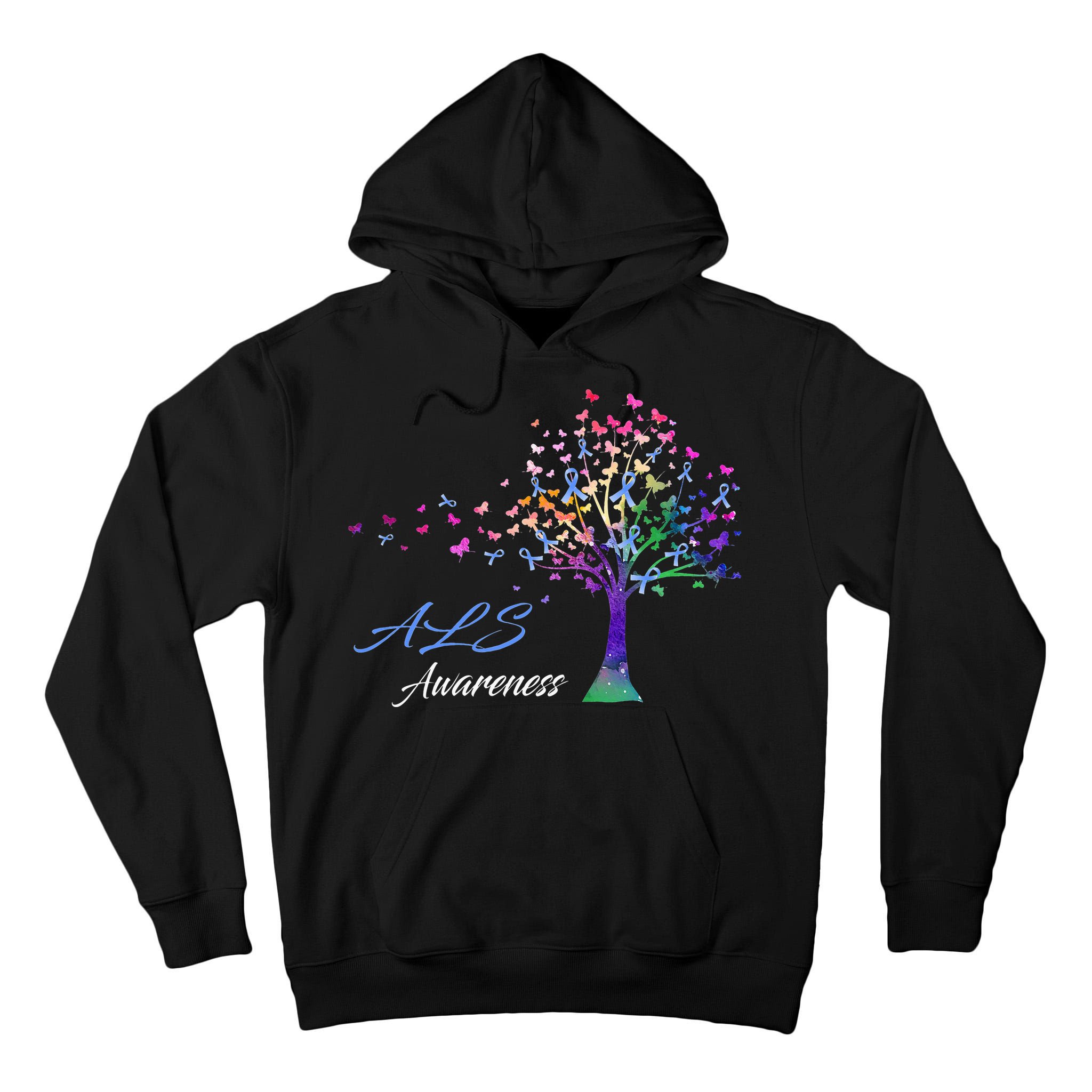 Tree Ribbon ALS Awareness Tall Hoodie