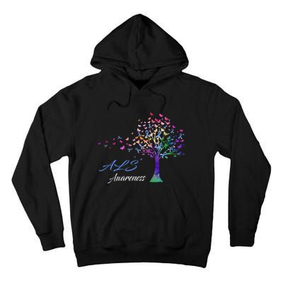 Tree Ribbon ALS Awareness Tall Hoodie