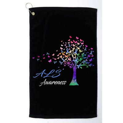Tree Ribbon ALS Awareness Golf Towel