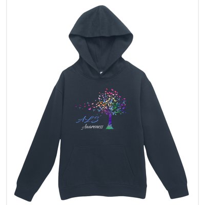 Tree Ribbon ALS Awareness Urban Pullover Hoodie